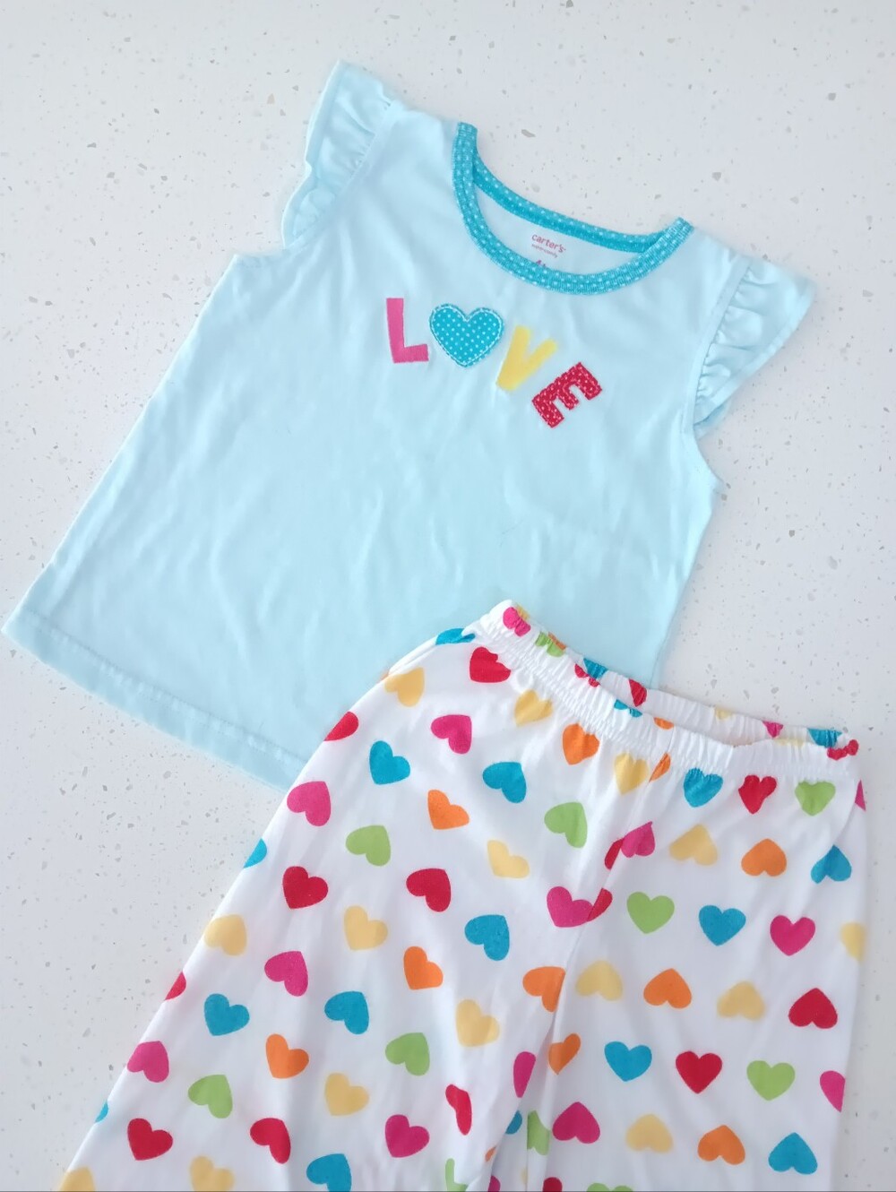 Girls' Multicolor Heart 2-Piece Pajama Set - Size 4T